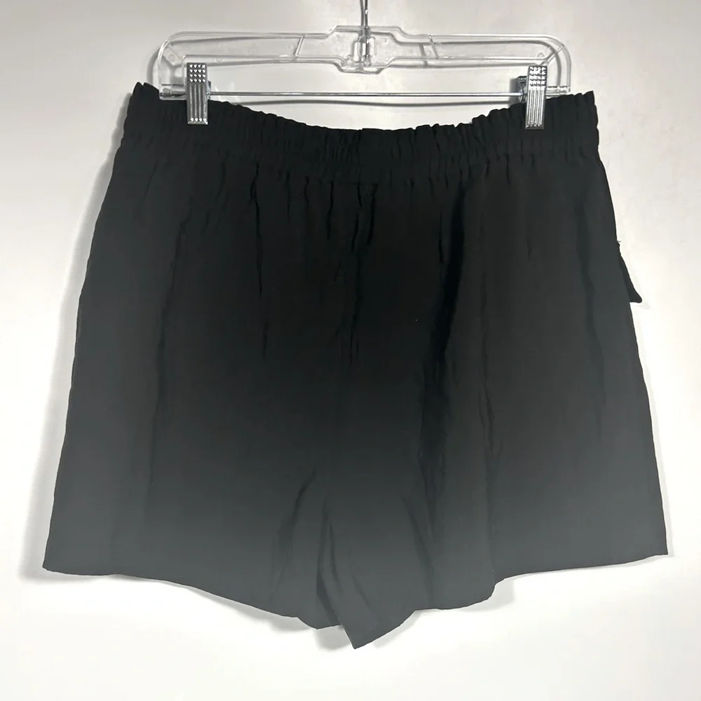 NEW Madewell Pull-On Cargo Shorts in Softdrape Size L Black